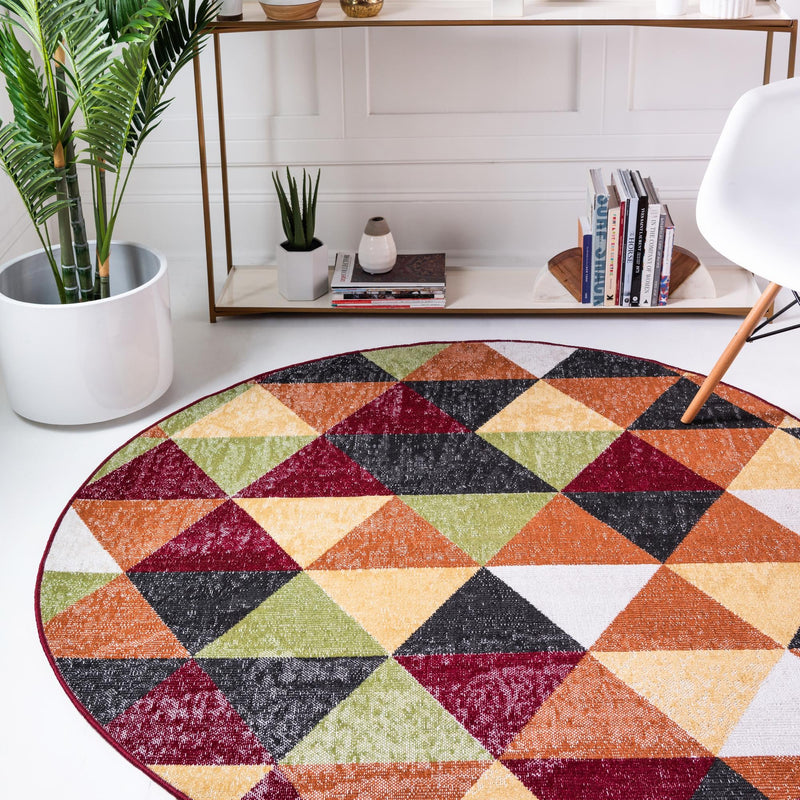 Seville Elegance Collection Area Rug - Malaga Round Multi lifestyle 30