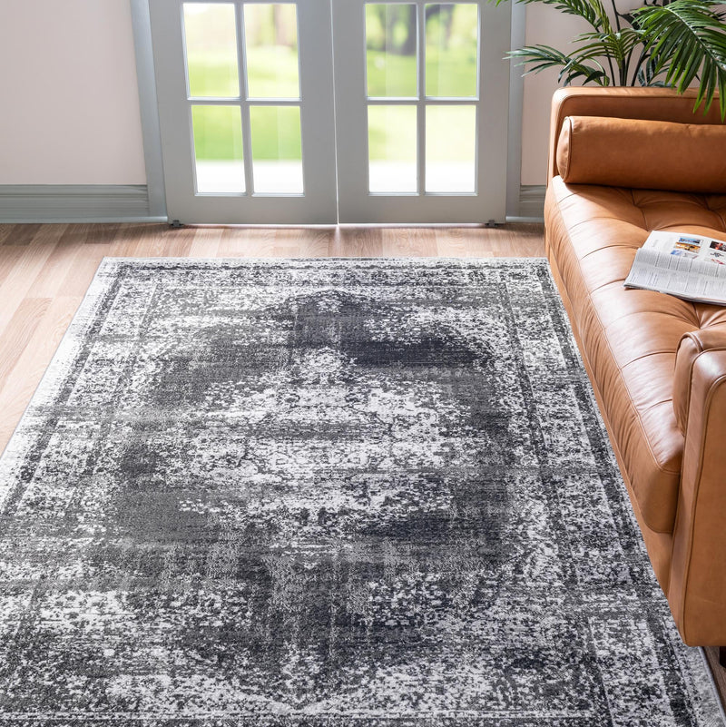 Geneva Terrace Collection Area Rug - Vevey Rectangle Gray lifestyle 6