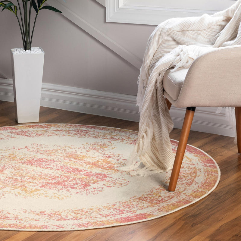Geneva Terrace Collection Area Rug - Vevey Round Ivory lifestyle 27