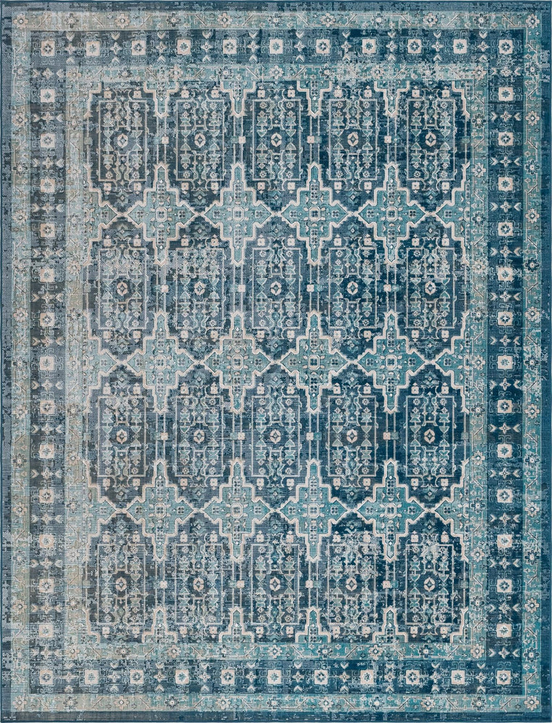 Geneva Terrace Collection Area Rug - Nyon Rectangle Blue lifestyle 3