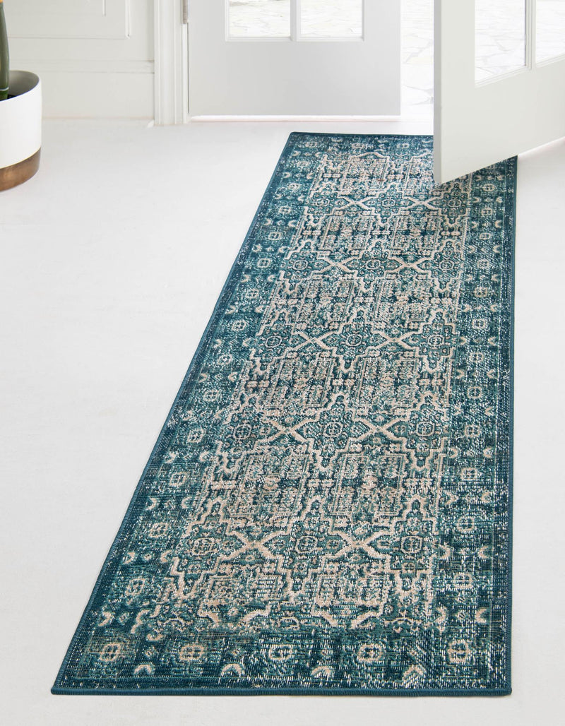 Geneva Terrace Collection Area Rug - Nyon Runner Blue lifestyle 49