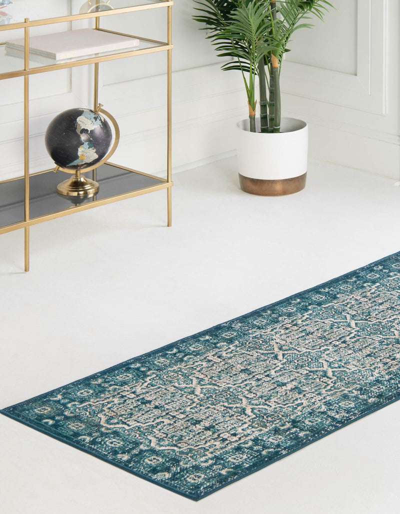 Geneva Terrace Collection Area Rug - Nyon Runner Blue lifestyle 55