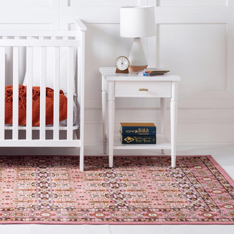 Geneva Terrace Collection Area Rug - Nyon Rectangle Pink lifestyle 7