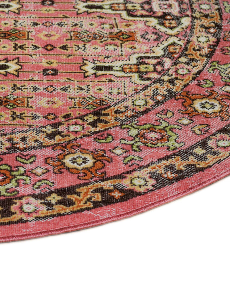 Geneva Terrace Collection Area Rug - Nyon Round Pink lifestyle 68