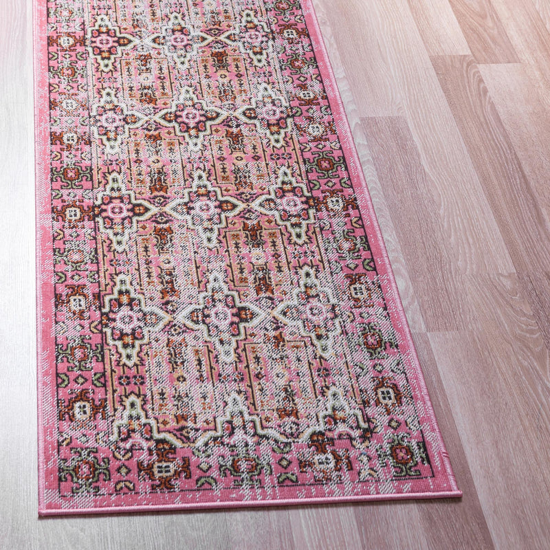 Geneva Terrace Collection Area Rug - Nyon Runner Pink lifestyle 51