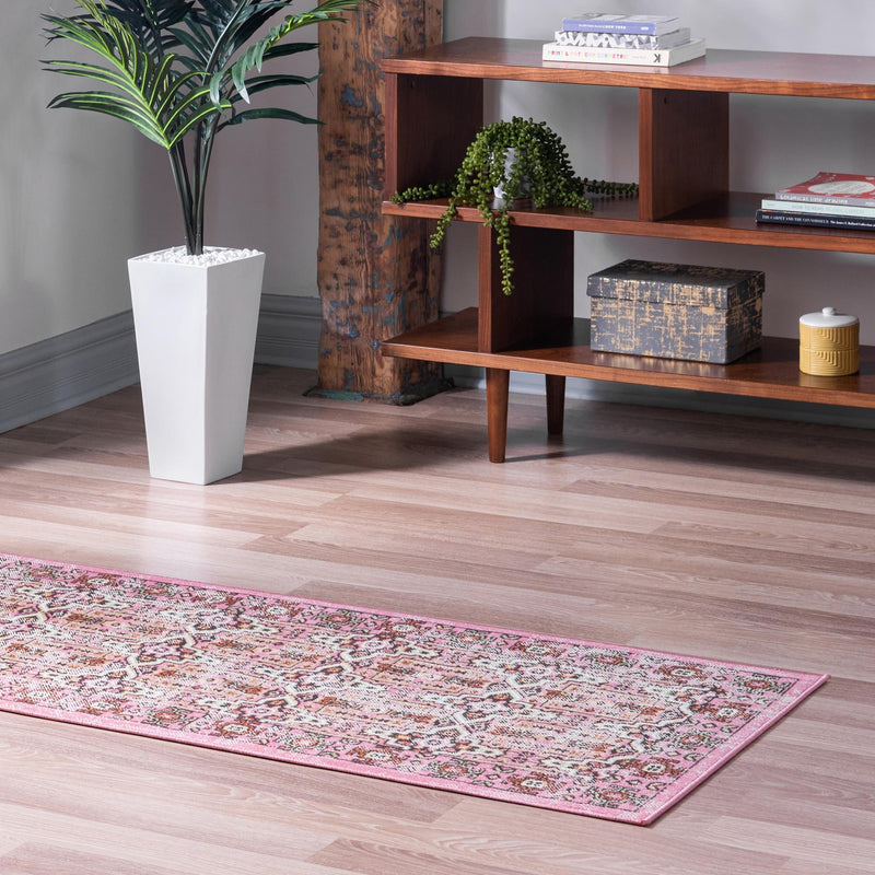 Geneva Terrace Collection Area Rug - Nyon Runner Pink lifestyle 57