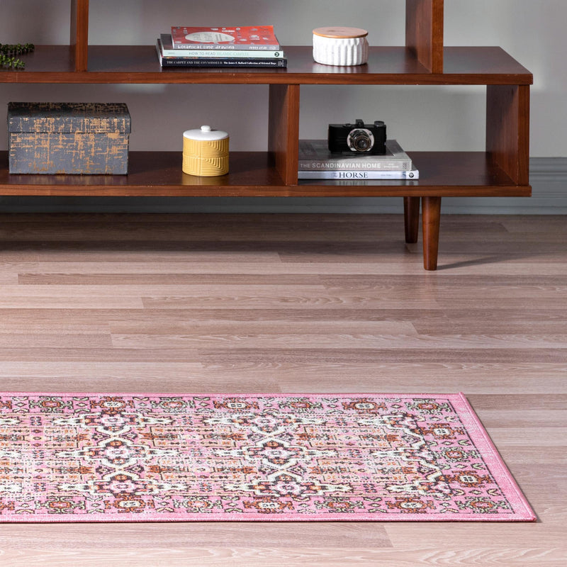 Geneva Terrace Collection Area Rug - Nyon Runner Pink lifestyle 63