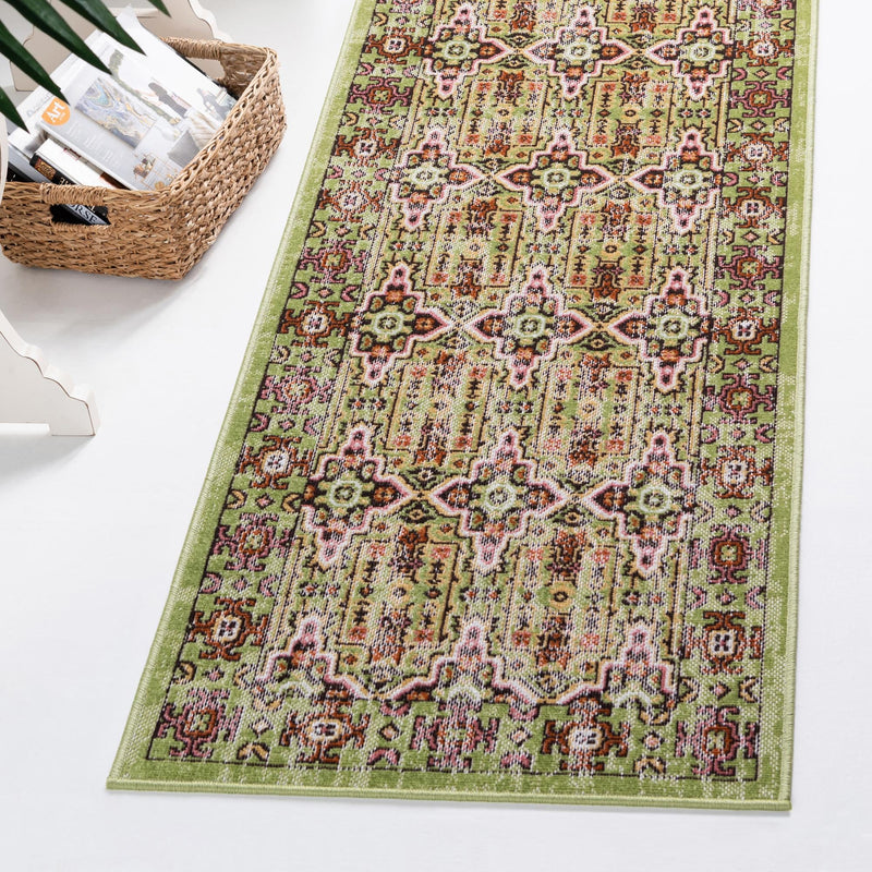 Geneva Terrace Collection Area Rug - Nyon Runner Green lifestyle 34