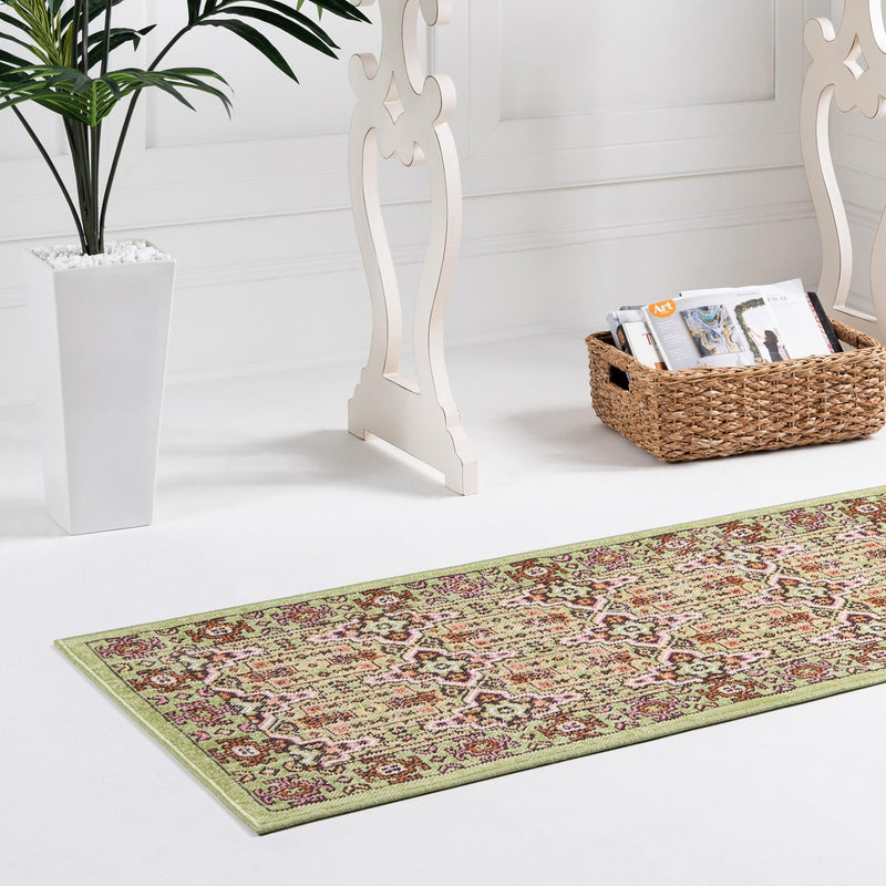 Geneva Terrace Collection Area Rug - Nyon Runner Green lifestyle 36