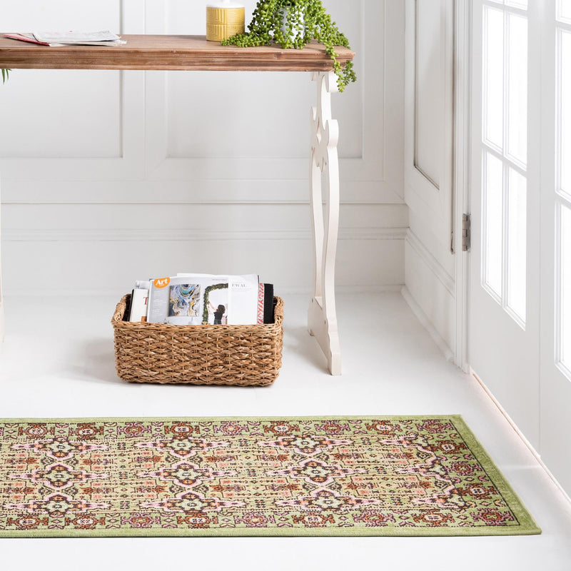Geneva Terrace Collection Area Rug - Nyon Runner Green lifestyle 38