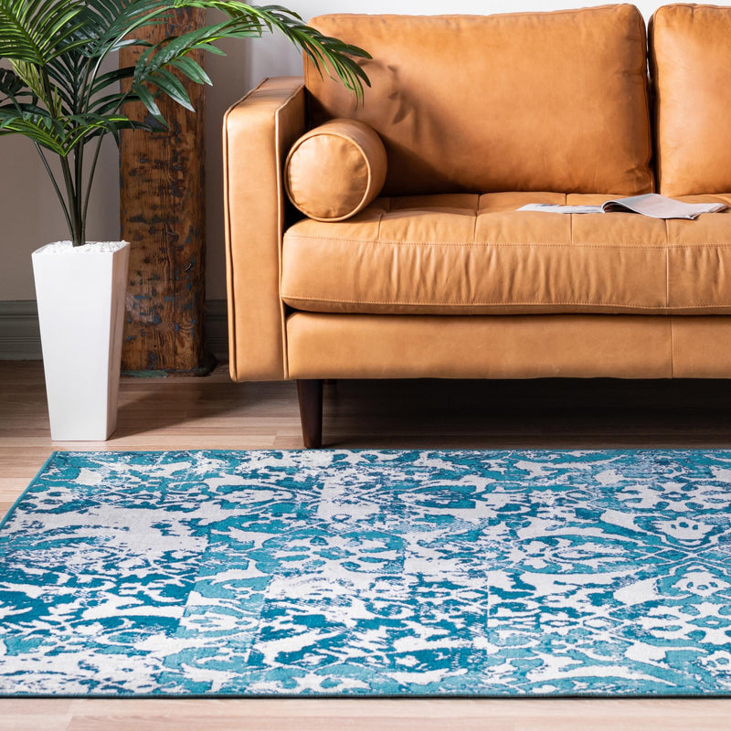 Geneva Terrace Collection Area Rug - Morges Rectangle Blue lifestyle 7