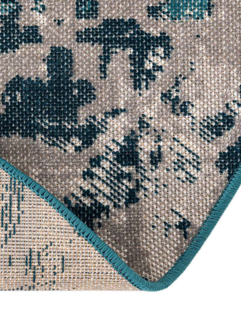 Geneva Terrace Collection Area Rug - Morges Round Blue lifestyle 56