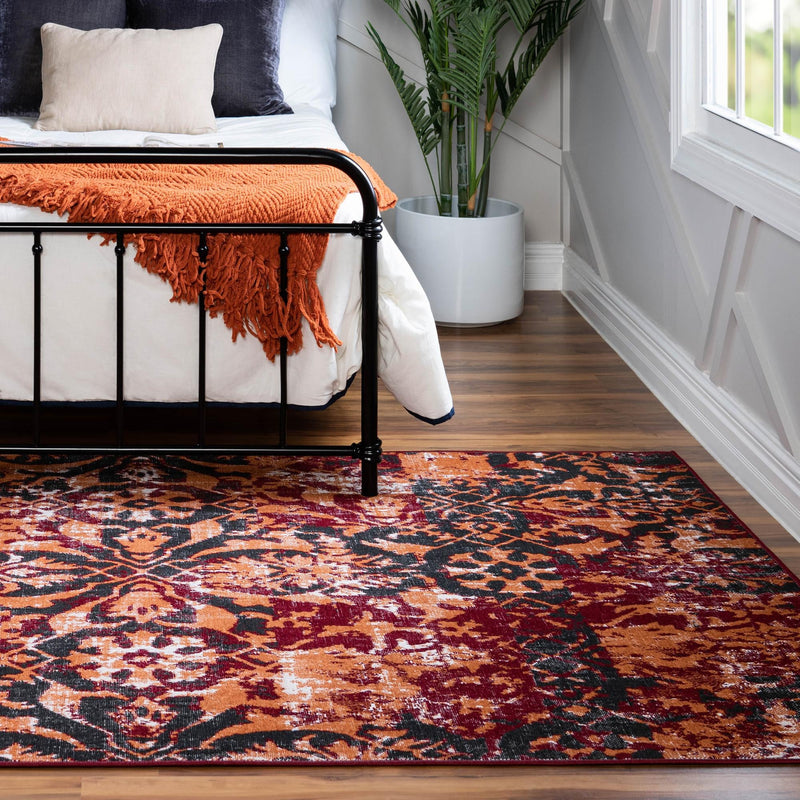 Geneva Terrace Collection Area Rug - Morges Rectangle Rust Red lifestyle 12