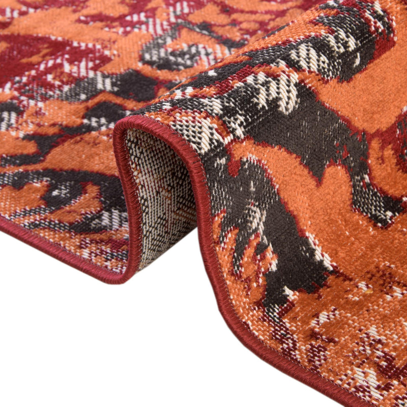 Geneva Terrace Collection Area Rug - Morges Rectangle Rust Red lifestyle 26