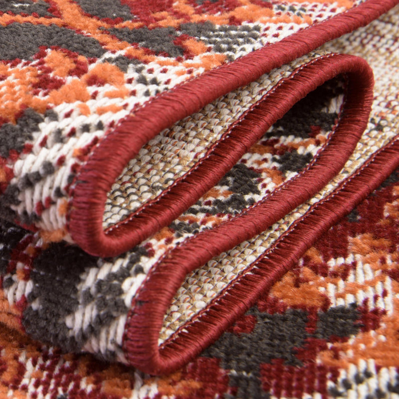 Geneva Terrace Collection Area Rug - Morges Rectangle Rust Red lifestyle 29