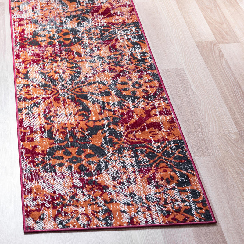 Geneva Terrace Collection Area Rug - Morges Runner Rust Red lifestyle 38