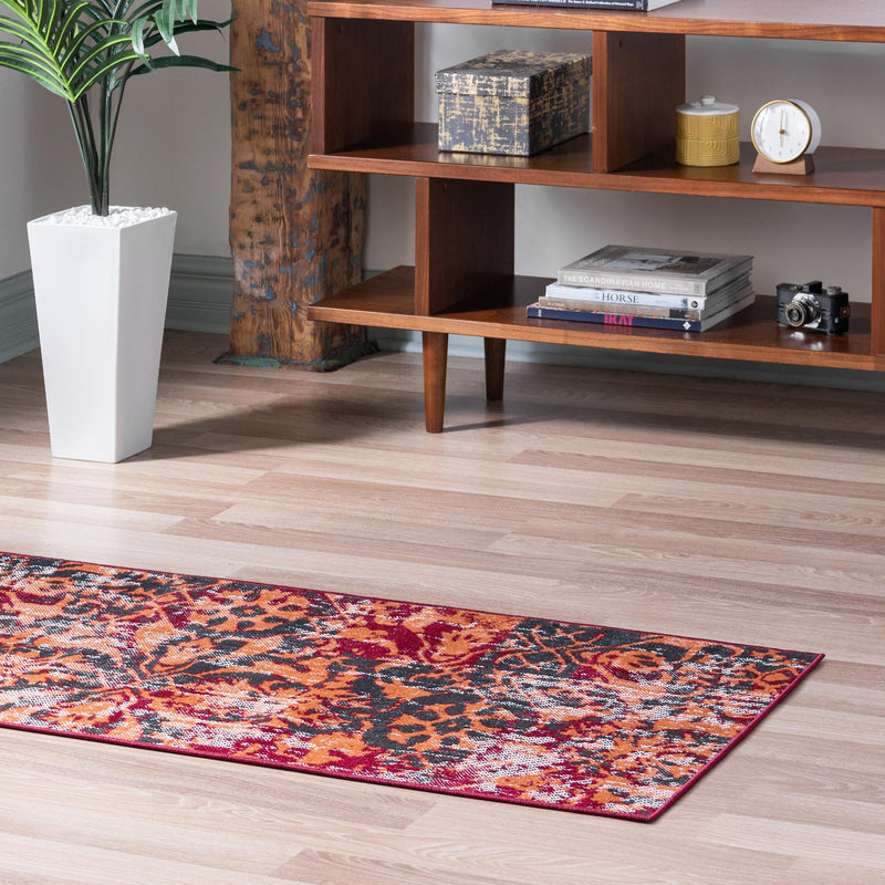 Geneva Terrace Collection Area Rug - Morges Runner Rust Red lifestyle 44