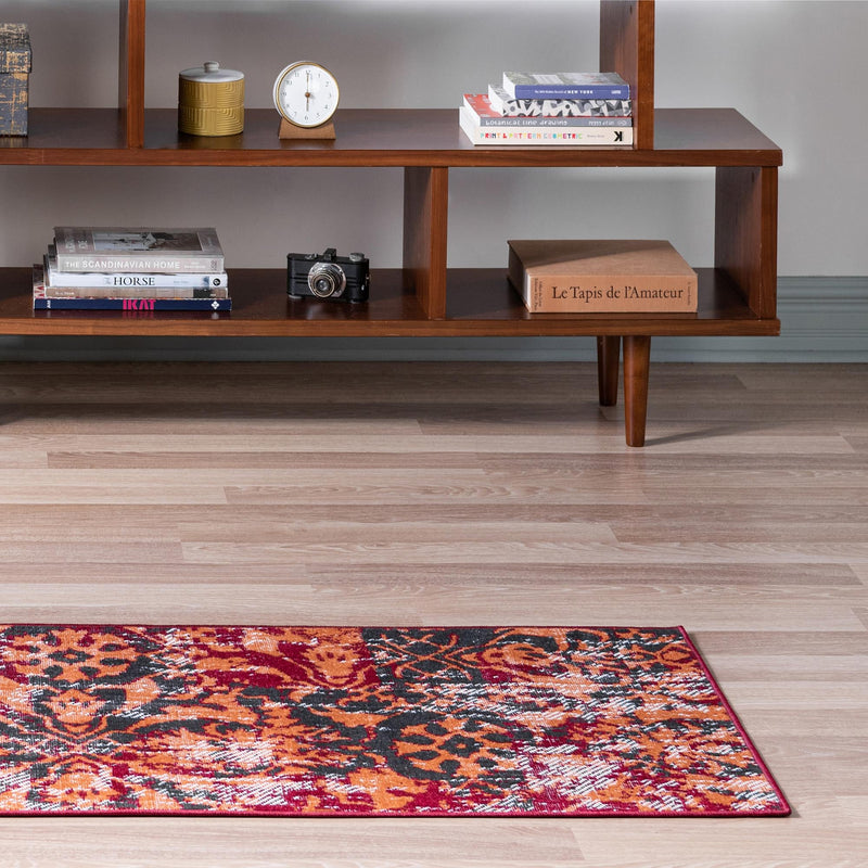 Geneva Terrace Collection Area Rug - Morges Runner Rust Red lifestyle 50