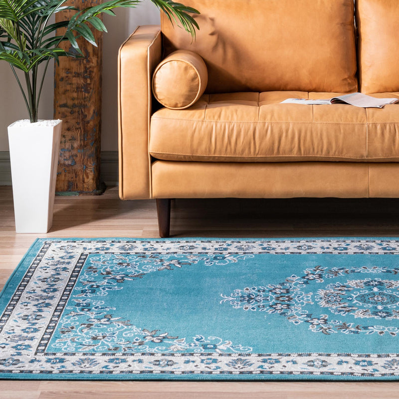 Geneva Terrace Collection Area Rug - Yverdon Rectangle Blue lifestyle 16