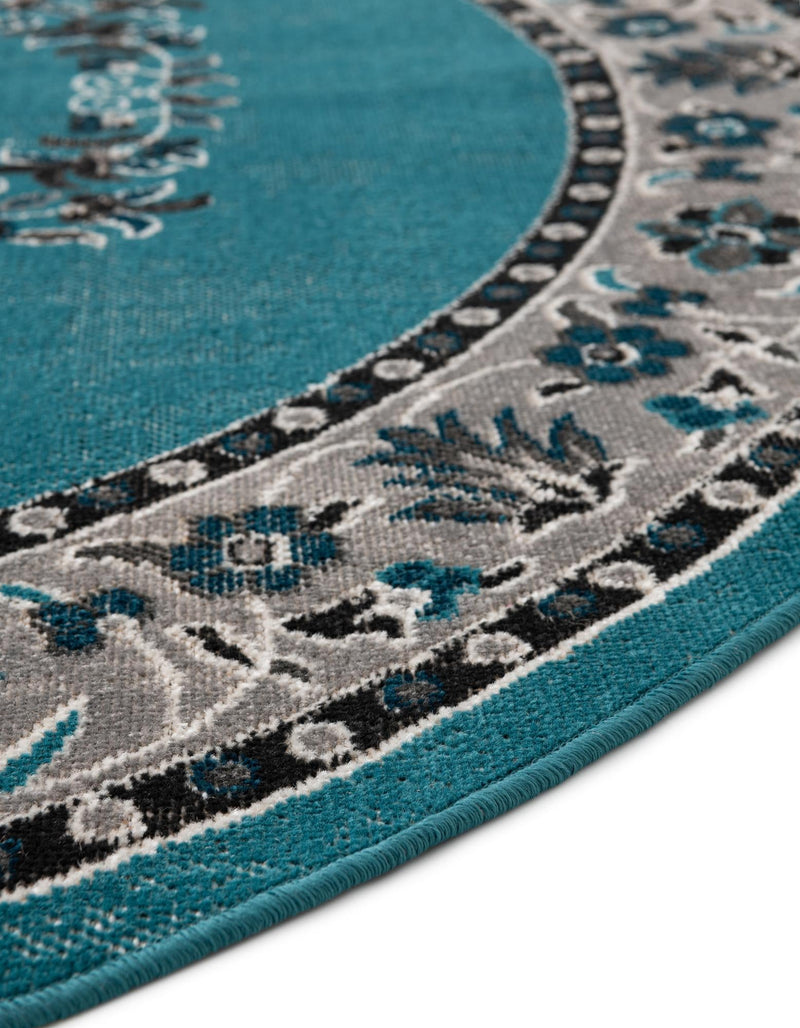 Geneva Terrace Collection Area Rug - Yverdon Round Blue lifestyle 61