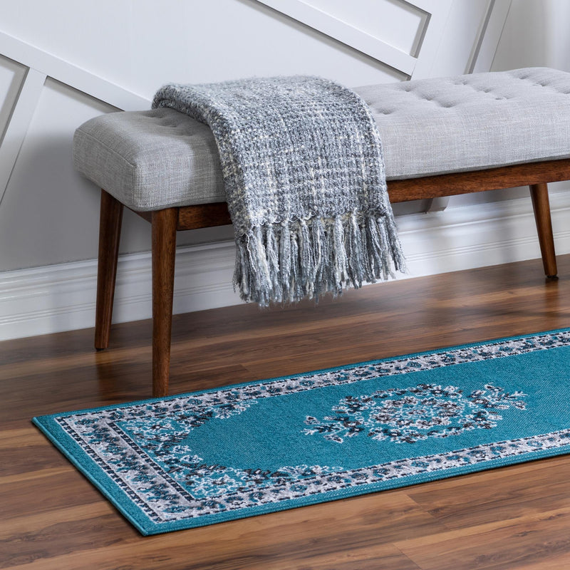 Geneva Terrace Collection Area Rug - Yverdon Runner Blue lifestyle 40