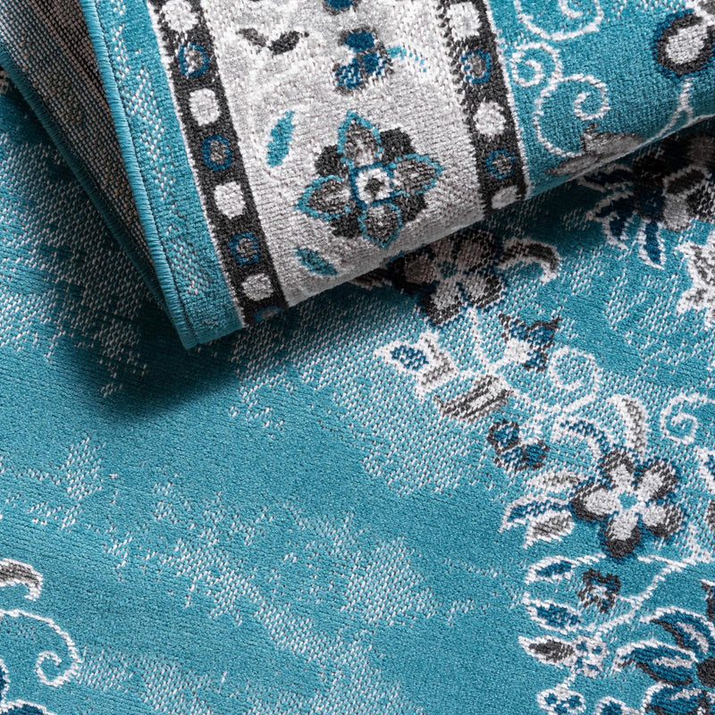Geneva Terrace Collection Area Rug - Yverdon Runner Blue lifestyle 62