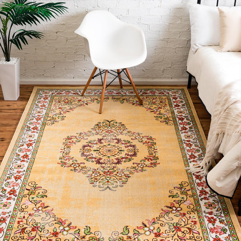 Geneva Terrace Collection Area Rug - Yverdon Rectangle Yellow lifestyle 12