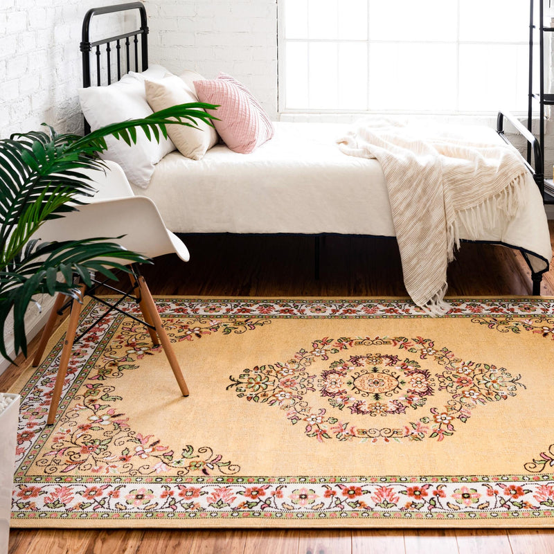 Geneva Terrace Collection Area Rug - Yverdon Rectangle Yellow lifestyle 17