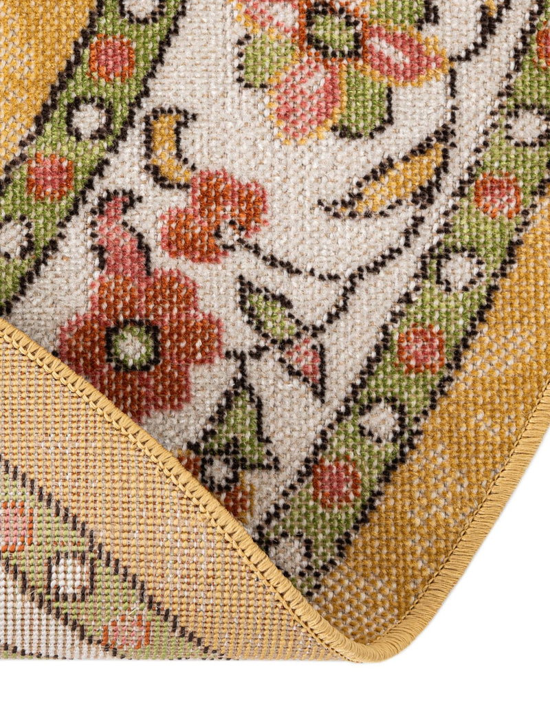 Geneva Terrace Collection Area Rug - Yverdon Round Yellow lifestyle 117