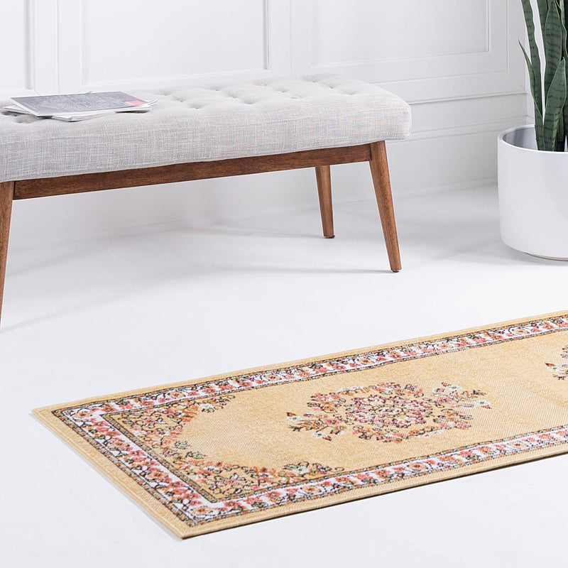 Geneva Terrace Collection Area Rug - Yverdon Runner Yellow lifestyle 80