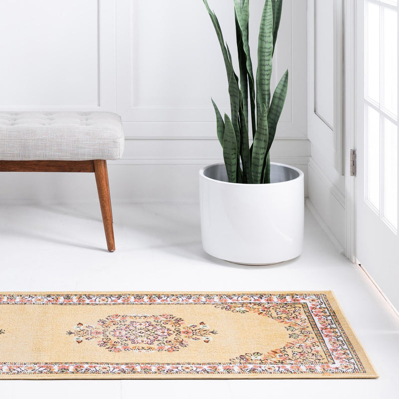 Geneva Terrace Collection Area Rug - Yverdon Runner Yellow lifestyle 92