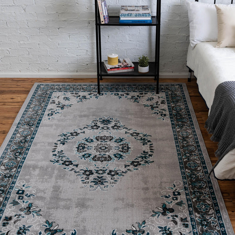 Geneva Terrace Collection Area Rug - Yverdon Rectangle Gray lifestyle 13