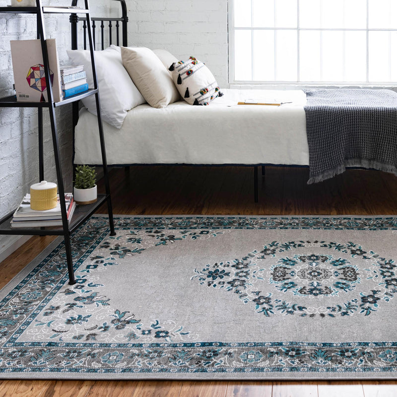 Geneva Terrace Collection Area Rug - Yverdon Rectangle Gray lifestyle 18