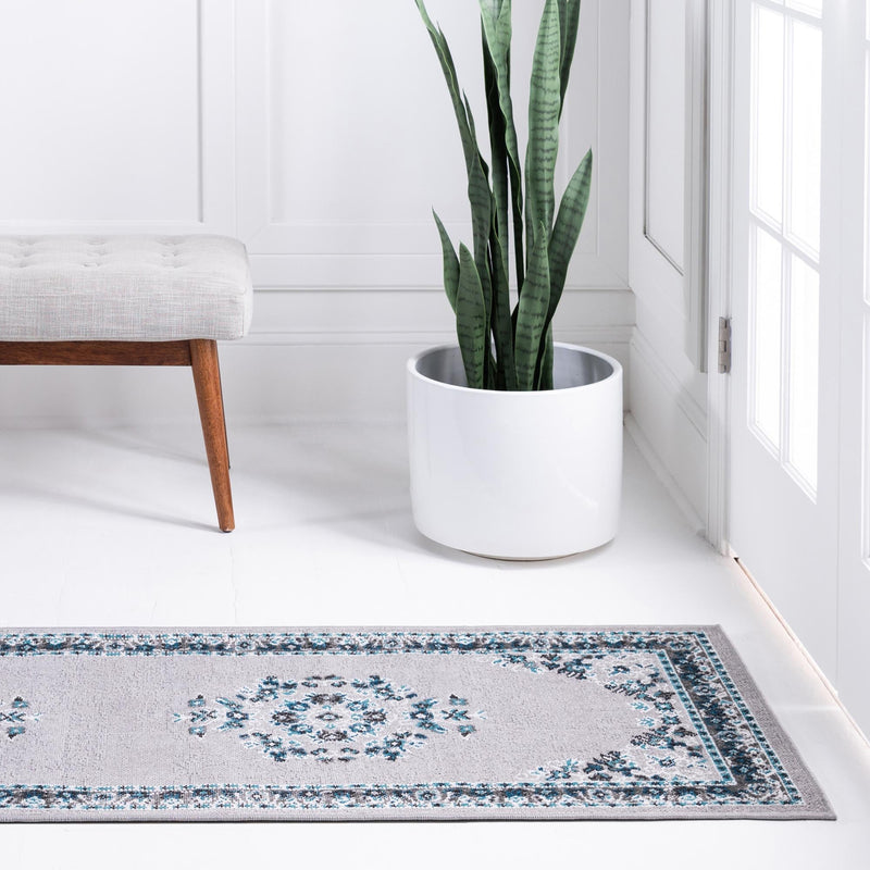 Geneva Terrace Collection Area Rug - Yverdon Runner Gray lifestyle 94