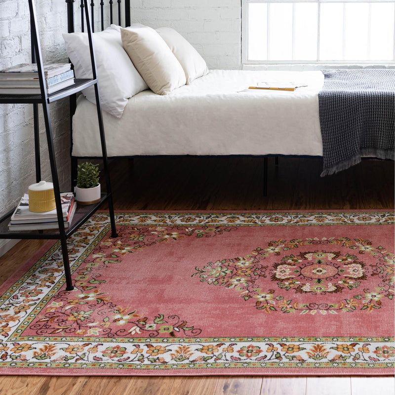 Geneva Terrace Collection Area Rug - Yverdon Rectangle Rose lifestyle 7