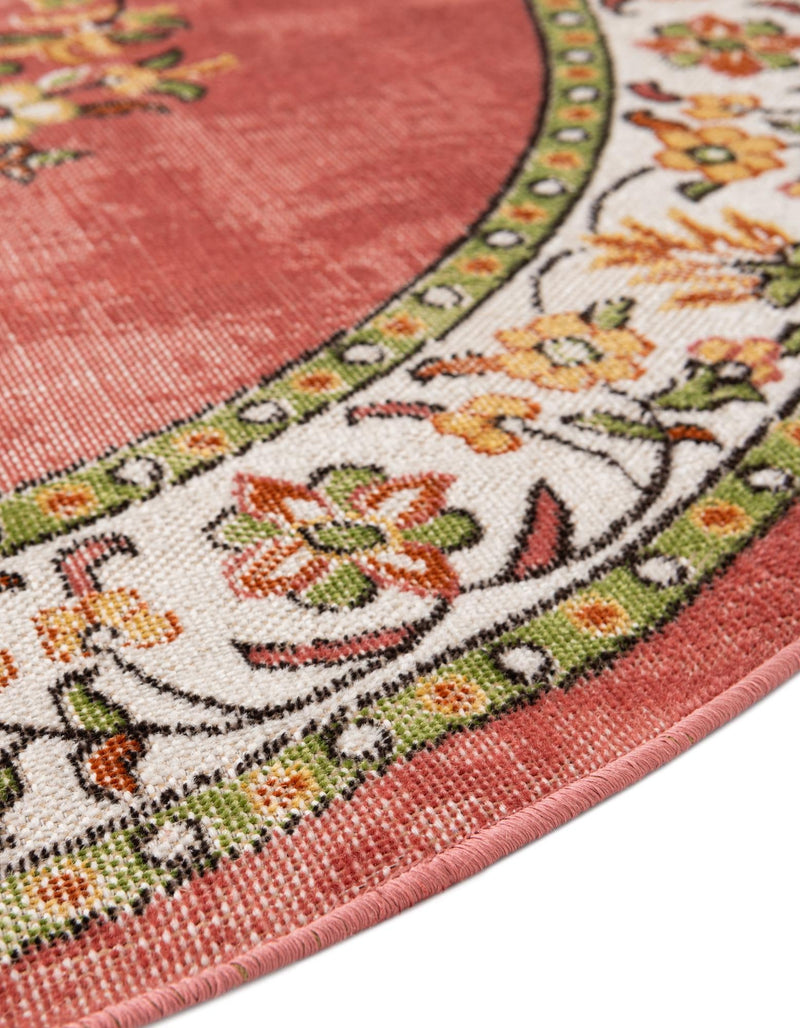 Geneva Terrace Collection Area Rug - Yverdon Round Rose lifestyle 108