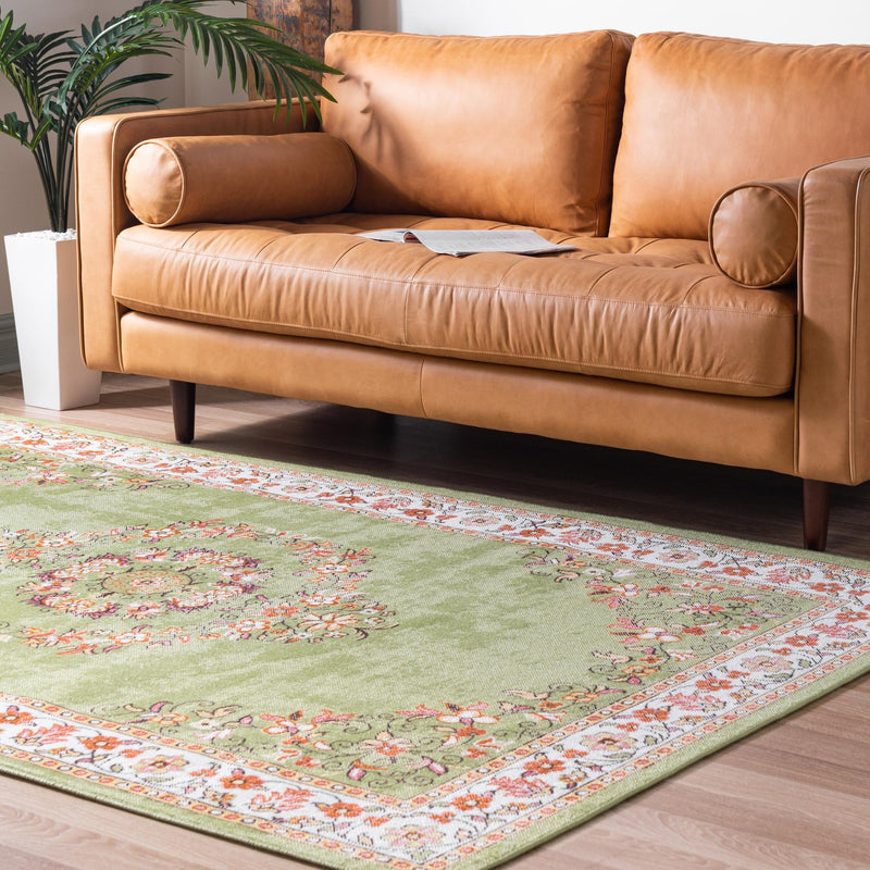 Geneva Terrace Collection Area Rug - Yverdon Rectangle Green lifestyle 4