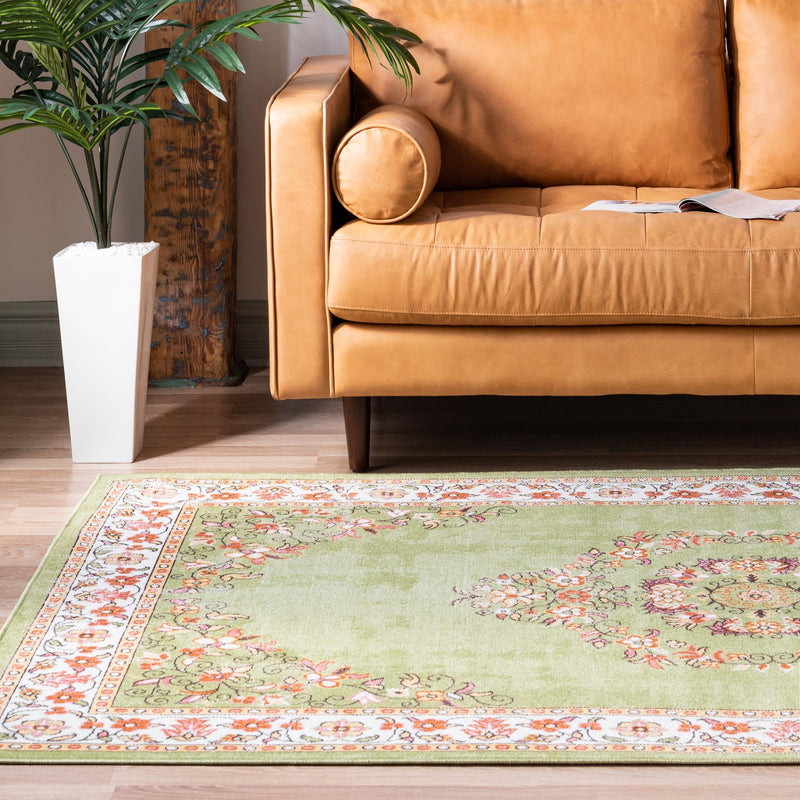 Geneva Terrace Collection Area Rug - Yverdon Rectangle Green lifestyle 8