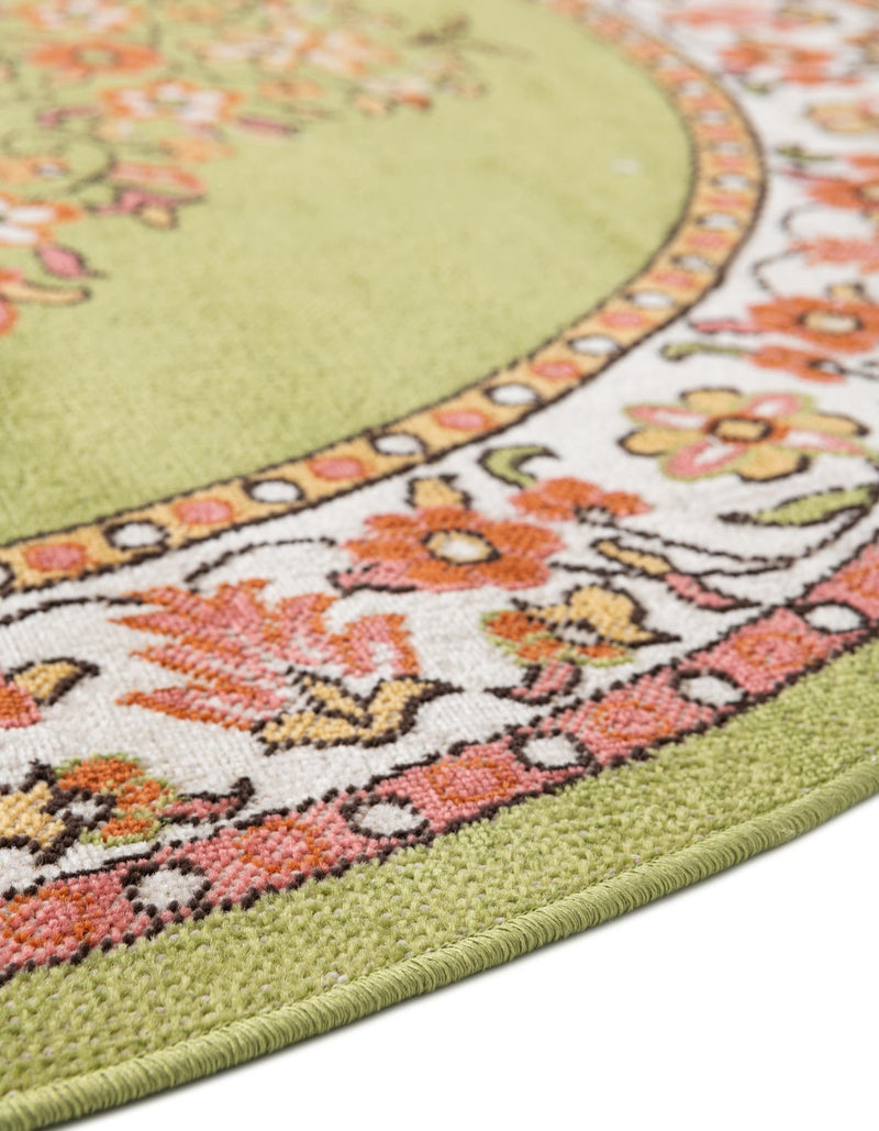 Geneva Terrace Collection Area Rug - Yverdon Round Green lifestyle 65