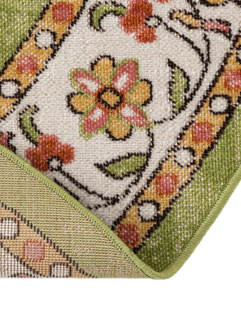Geneva Terrace Collection Area Rug - Yverdon Round Green lifestyle 75