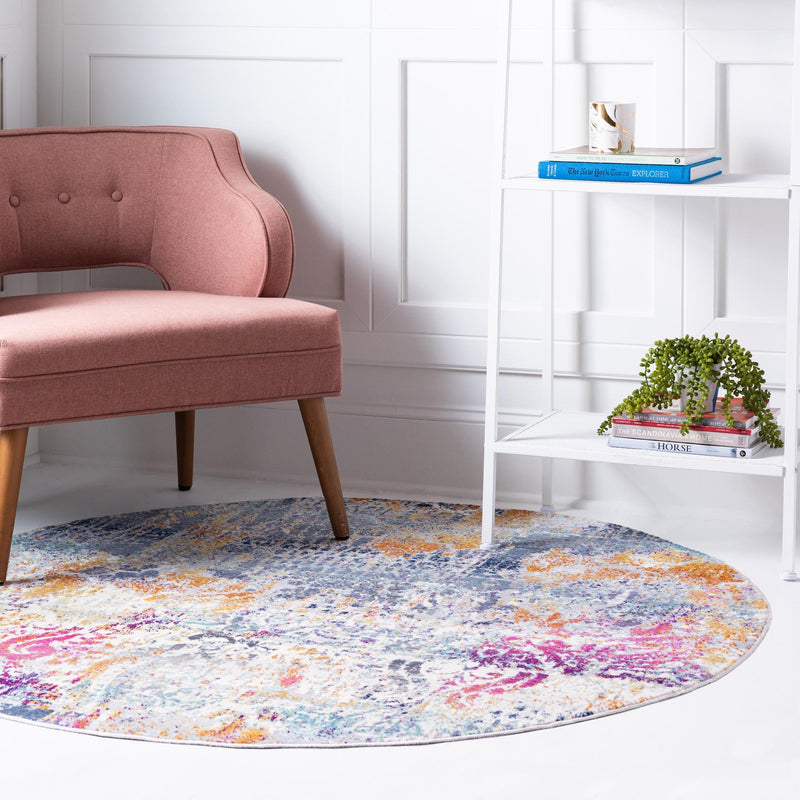 Santa Monica Sands Collection Area Rug - Pacific Round Multi lifestyle 24