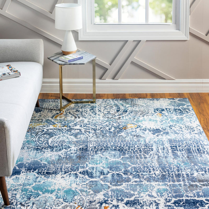 Santa Monica Sands Collection Area Rug - Pacific Rectangle Blue lifestyle 6