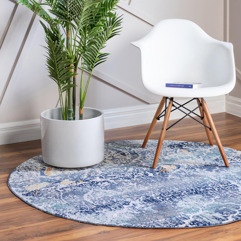 Santa Monica Sands Collection Area Rug - Pacific Round Blue lifestyle 26
