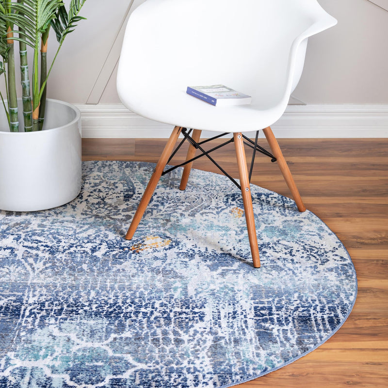 Santa Monica Sands Collection Area Rug - Pacific Round Blue lifestyle 31