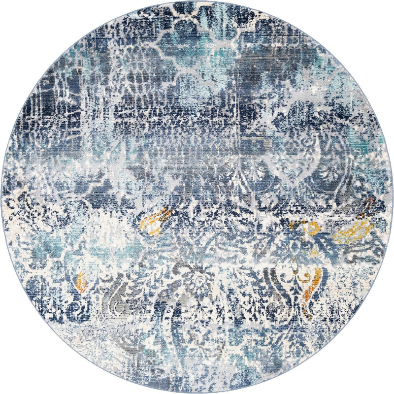 Santa Monica Sands Collection Area Rug - Pacific Round Blue lifestyle 21