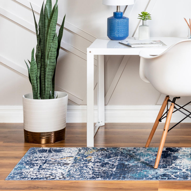 Santa Monica Sands Collection Area Rug - Pacific Runner Blue lifestyle 37