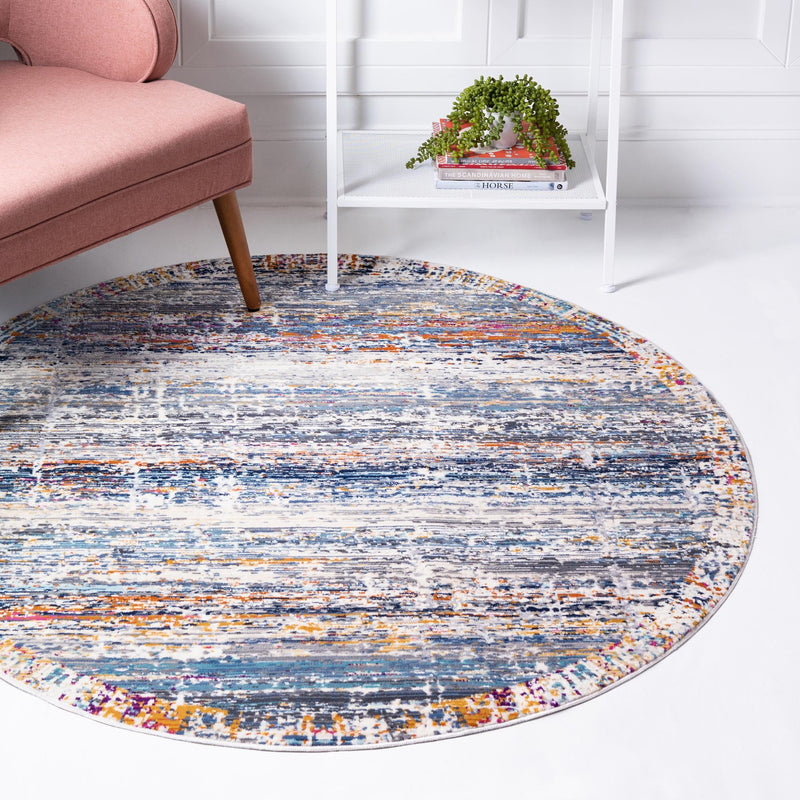 Santa Monica Sands Collection Area Rug - Palisades Round Multi lifestyle 25