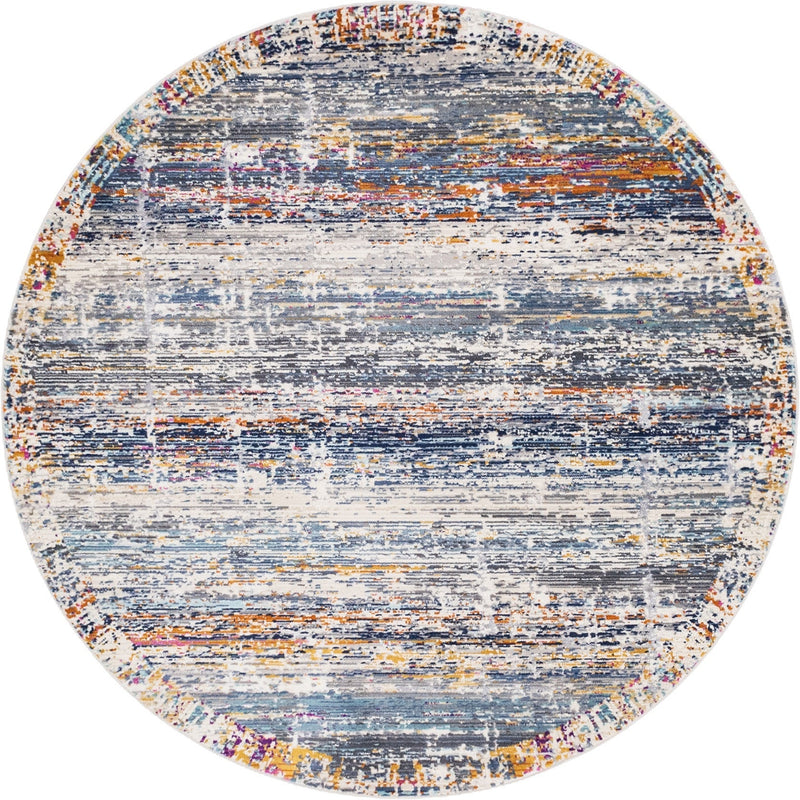 Santa Monica Sands Collection Area Rug - Palisades Round Multi lifestyle 16