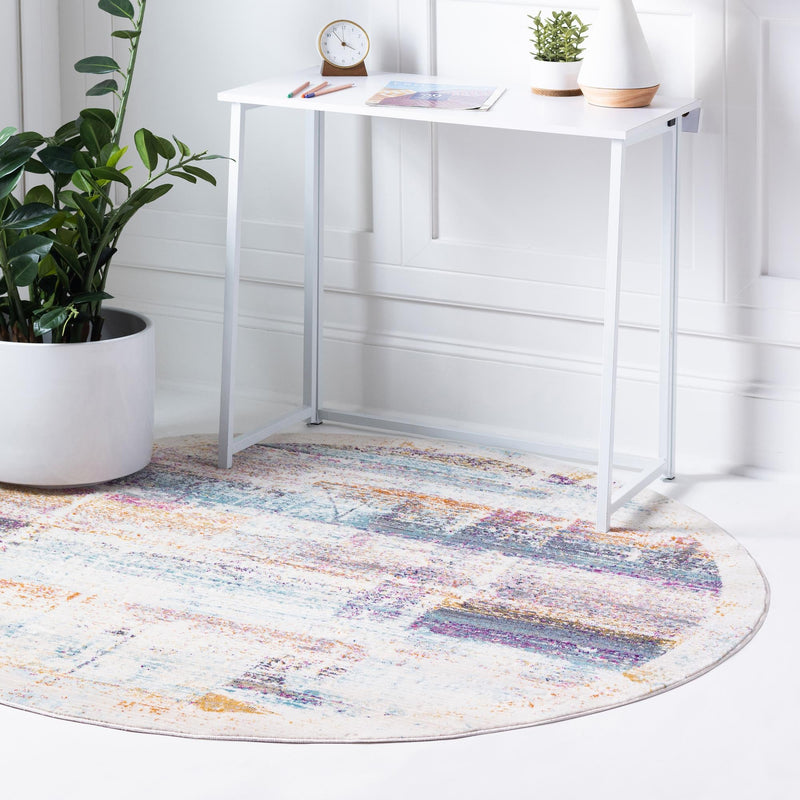 Santa Monica Sands Collection Area Rug - Riviera Round Multi lifestyle 11