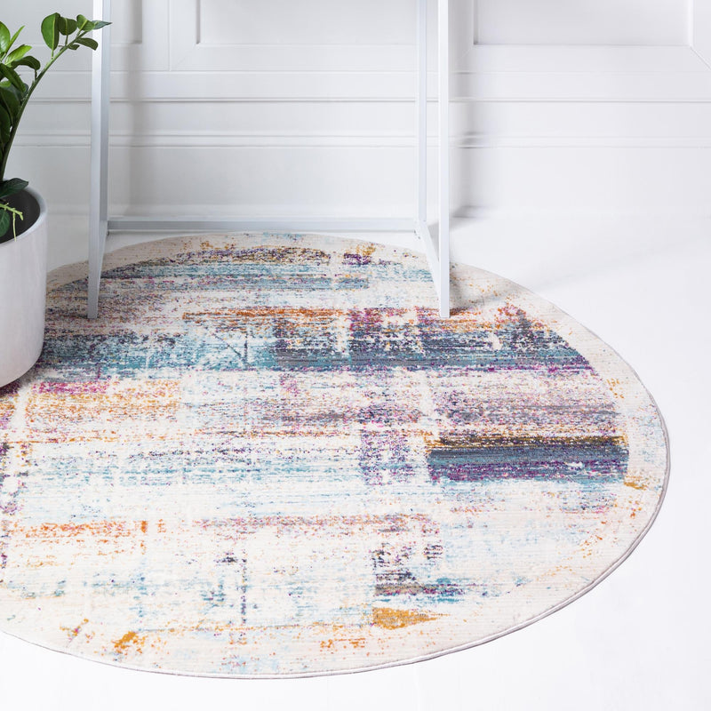 Santa Monica Sands Collection Area Rug - Riviera Round Multi lifestyle 15